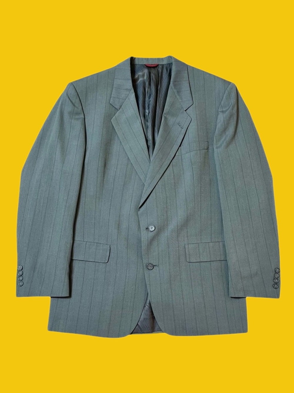 Hart Schaffner Marx 44L Gray Pinstripe Wool Blazer Sport Coat